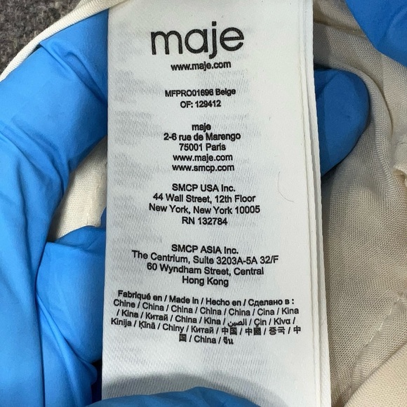 Maje Crocheted Lace Ivory Cut Out Mini Dress - Picture 6 of 8